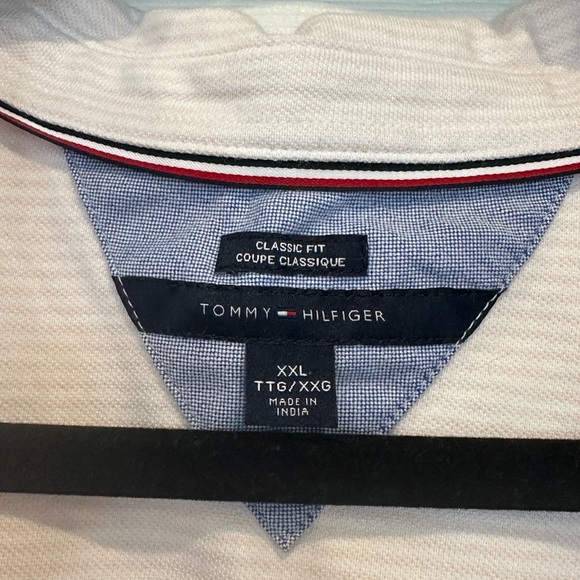 Tommy Hilfiger Pink White Striped Button Down Shirt with Gold Embroidered Logo - Picture 7 of 14